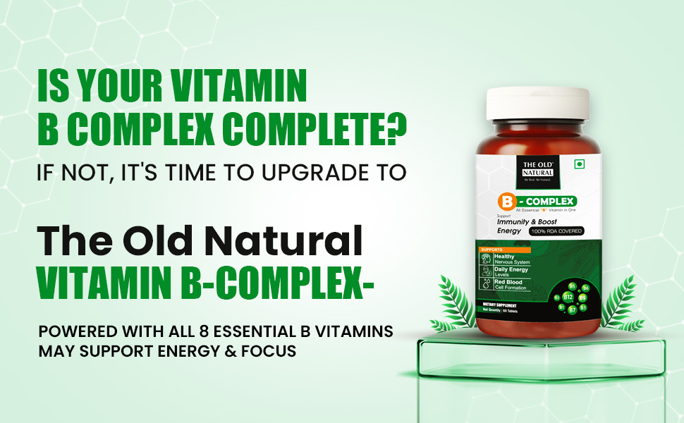 B-Complex Veg Tablets | All 8 Essential B Vitamins for Immunity, Energy & Nerve Health | Vitamin B Complex Supplements for Women & Men - 60 Vegetarian Tablets