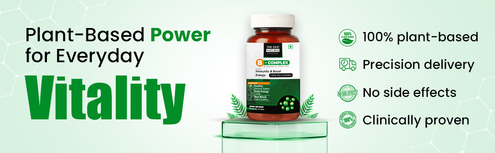 B-Complex Veg Tablets | All 8 Essential B Vitamins for Immunity, Energy & Nerve Health | Vitamin B Complex Supplements for Women & Men - 60 Vegetarian Tablets