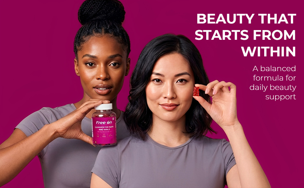 Free On Hair Gummies for Adults - Biotin, Zinc & Selenium, 60 Gummies