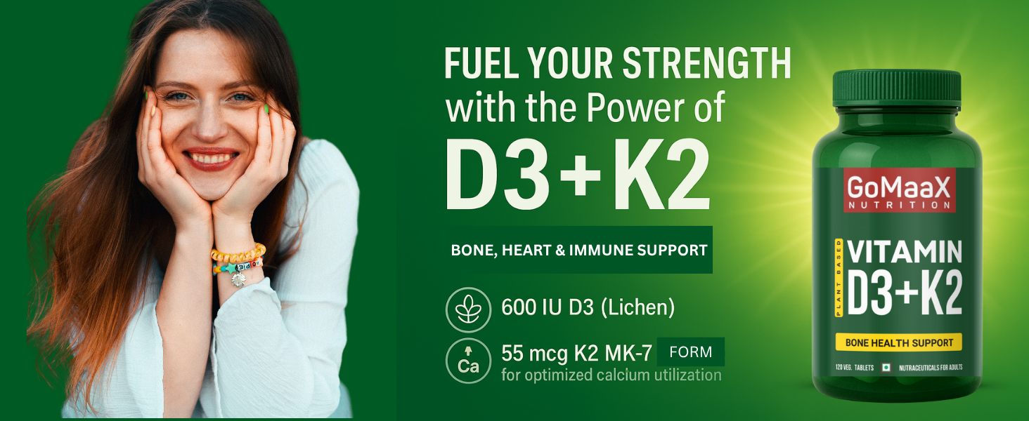 Vitamin D3 K2 MK7, 120 Veg Tablets