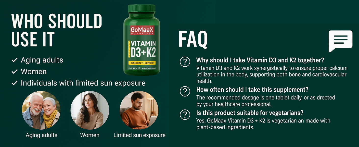 Vitamin D3 K2 MK7, 120 Veg Tablets