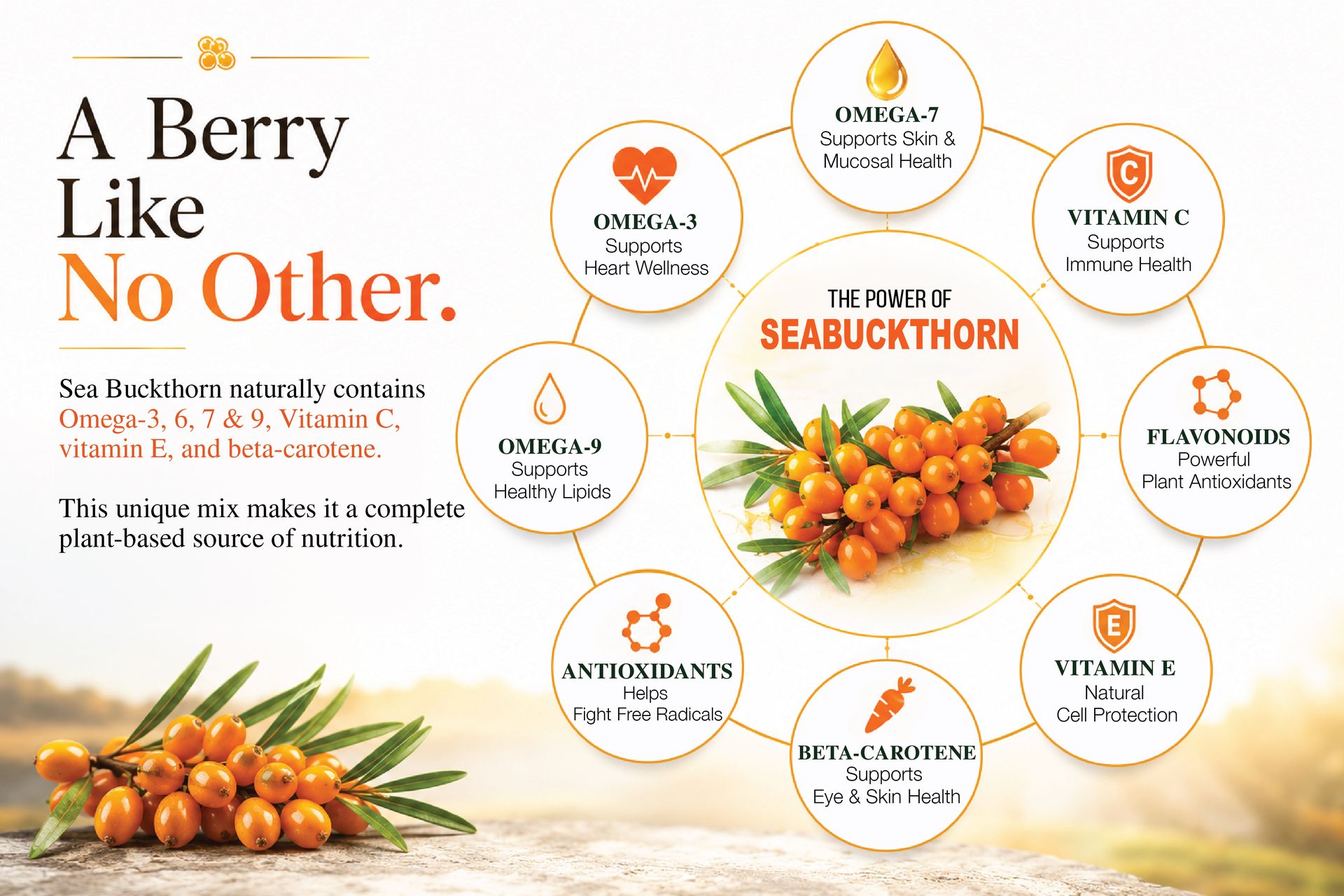Sugar.fit Himalayan Sea Buckthorn Juice 500ml | Rich in Natural Omega 3, 6, 7 & 9, Vitamin C & E | 100% Pure Seabuckthorn Juice | No Added Sugar | Supports Immunity, Glowing Skin & Gut Health