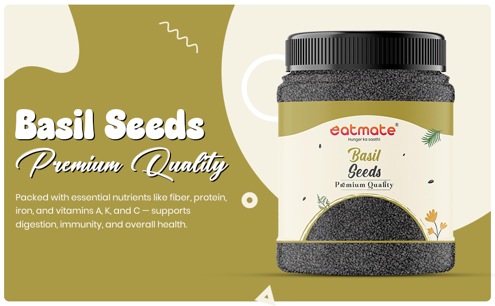 Eatmate Basil Seeds 250g | Raw Sabja Seeds for Eating