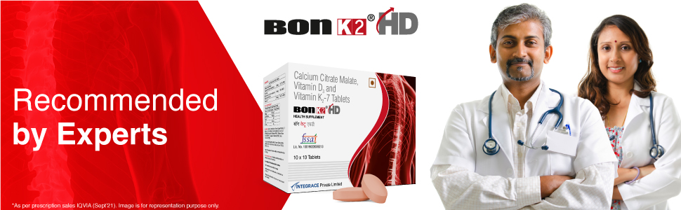 Bon K2 Hd With Advanced Calcium 10 capsules| Enriched With Calcium Citrate Malate, Vitamin D3 And Vitamin K2-7, Multivitamin Supplements For Men & Women, 3 count
