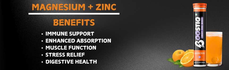 Magnesium Effervescent Tablets For Recovery Muscle Health, Zinc magnesium Supplements For Stress Management & Relax Deep Sleep, Zinc Magnesium Tablets No Sugar (20 count (Pack of 1), Orange)