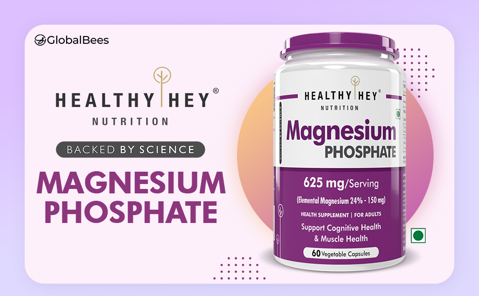 HealthyHey Nutrition Magnesium Phosphate - 625mg/serving - 60 Vegetable capsules