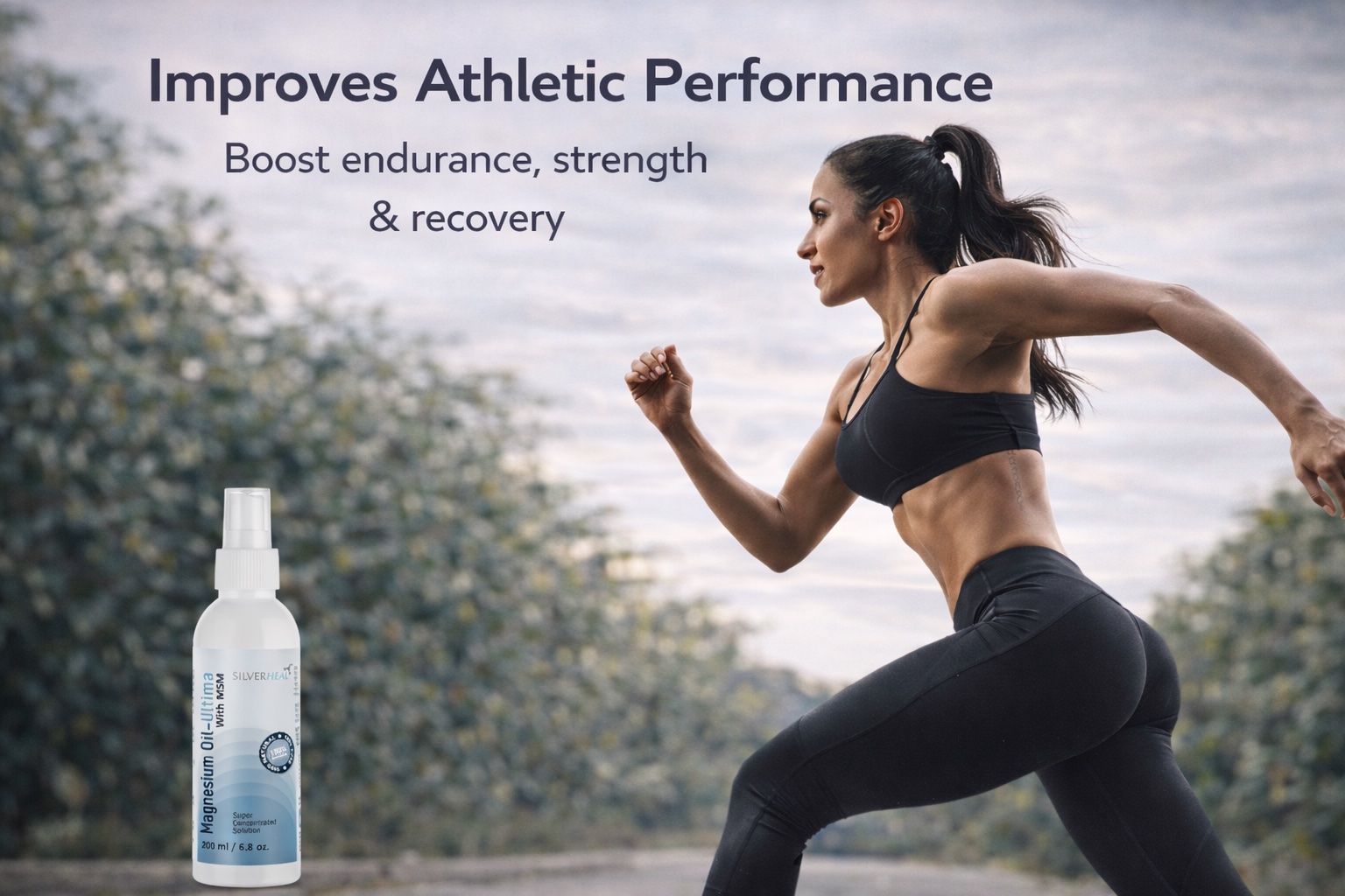 ULTIMA Advanced Magnesium oil with MSM | Double Action Fast Absorbing Pain Relief Oil for Gym, Sports & Leg Cramps I Helps Knee Pain, Back Stiffness, Cramps & Post Workout Recovery | Improves Relaxation and Mobility I Topical Spray | 100 ml