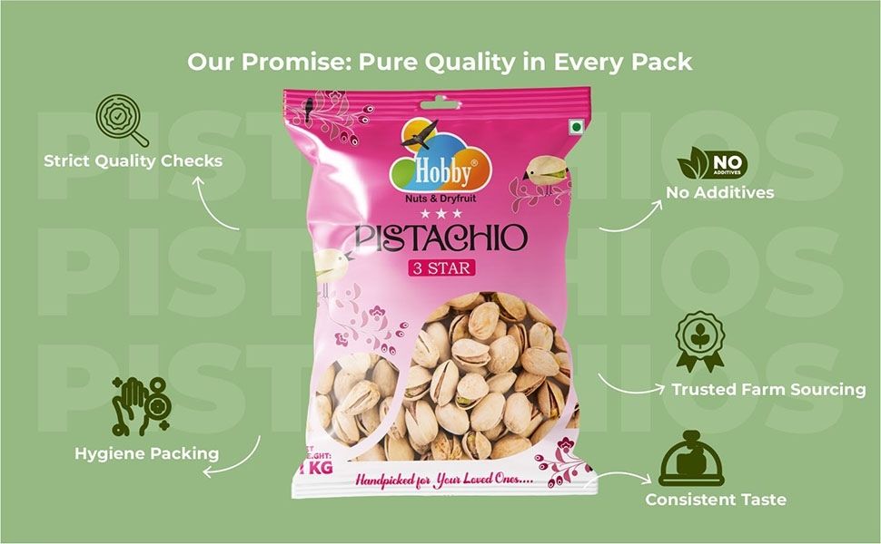 Hobby Premium 3-Star California Pistachios Whole 1kg