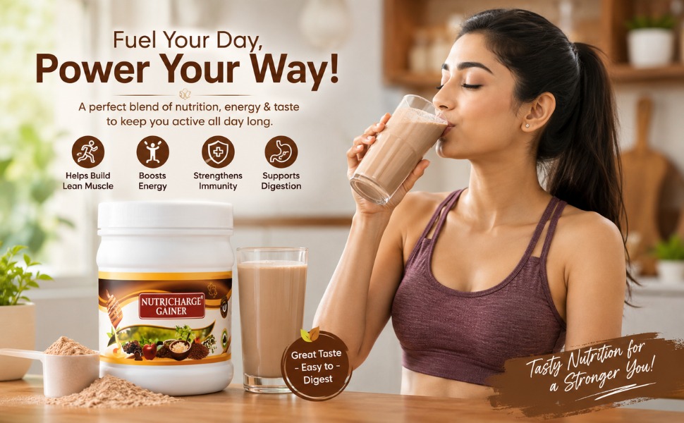 Gainer Nutritional Powder for Daily Calorie and Protein Intake Delicious Shake Mix with Fruit and Seed Ingredients Convenient Supplement Powder 500 gm
