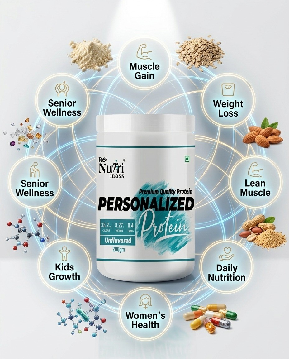 Personalized Protein | Premium Quality Protein| 38.2 Calorie | 8.27 gm Prot| 0.4g carbs | Unflavoured|