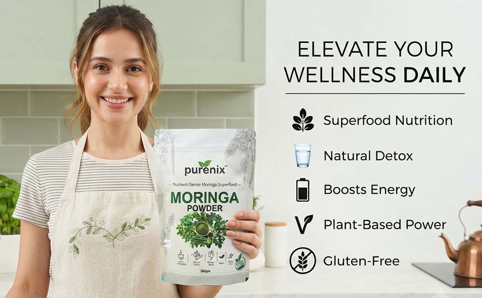 Moringa Powder 400 g | 100% Natural Moringa Leaf Superfood Powder | Vegan & Gluten Free | For Smoothies Shakes Drinks Yogurt Oatmeal & Daily Nutrition