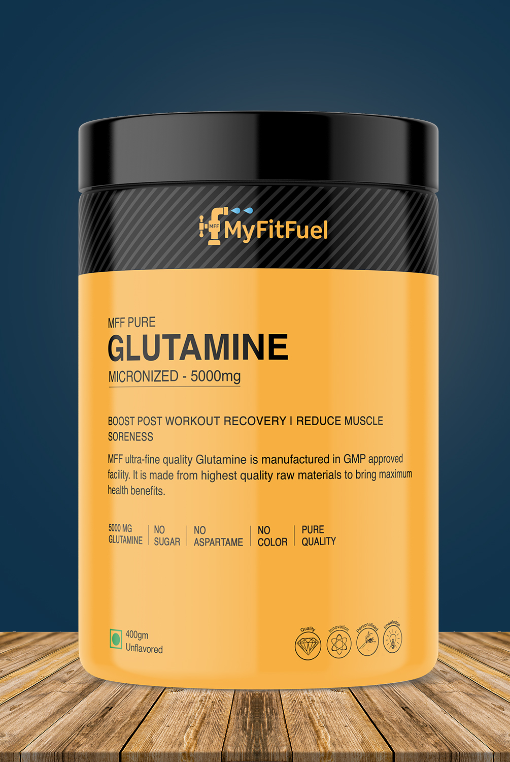 MyFitFuel Pure Glutamine (0.88 lbs) 400 gm (Orange)