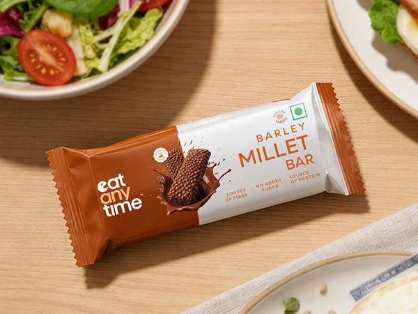 Eat Anytime Barley Millet Bar | Cranberry | Ancient Indian Supergrain | Source of Fibre | Enriched with Calcium | No Added Refined Sugar | 25g