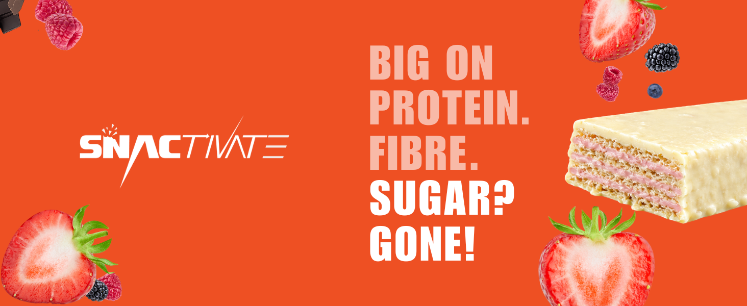 Snactivate India’s 1st Protein Wafer Bar - Mixed Berries (Pack of 6, 40g Each) | Real Whey | 10g Protein & 10g Fibre | Zero Added Sugar | No Maida | Crunchy & Healthy Snack