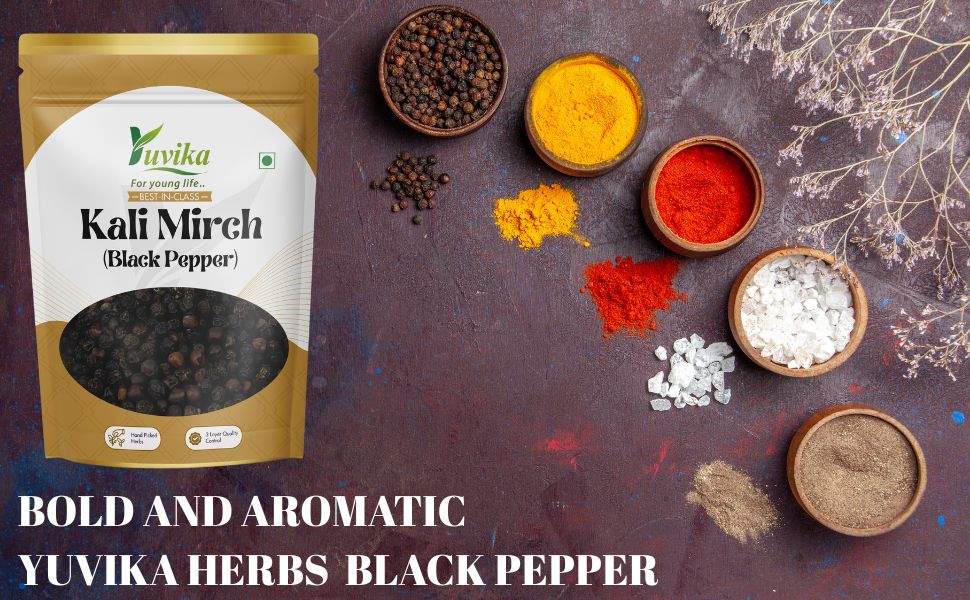 Yuvika Kali Mirch - Black Pepper - Piper Nigrum 200 Grams