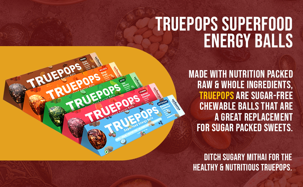 Urbana Superfoods Truepops Energy Balls | Healthy Vegan Snack | Beetroot Pineapple Flavor | Gluten Free, Keto Friendly | Natural Superfood Bites | 240g (4 x 60g)