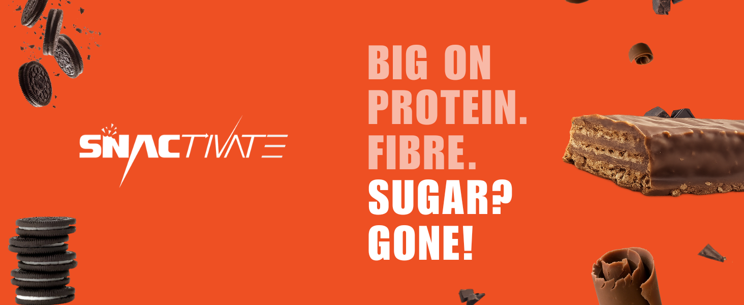 Snactivate India’s 1st Protein Wafer Bar - Double Chocolate & Cookies Creme (Pack of 12, 40g Each) | Real Whey 10g Protein, 10g Fibre & Zero Added Sugar | No Maida | Crunchy & Healthy Snack