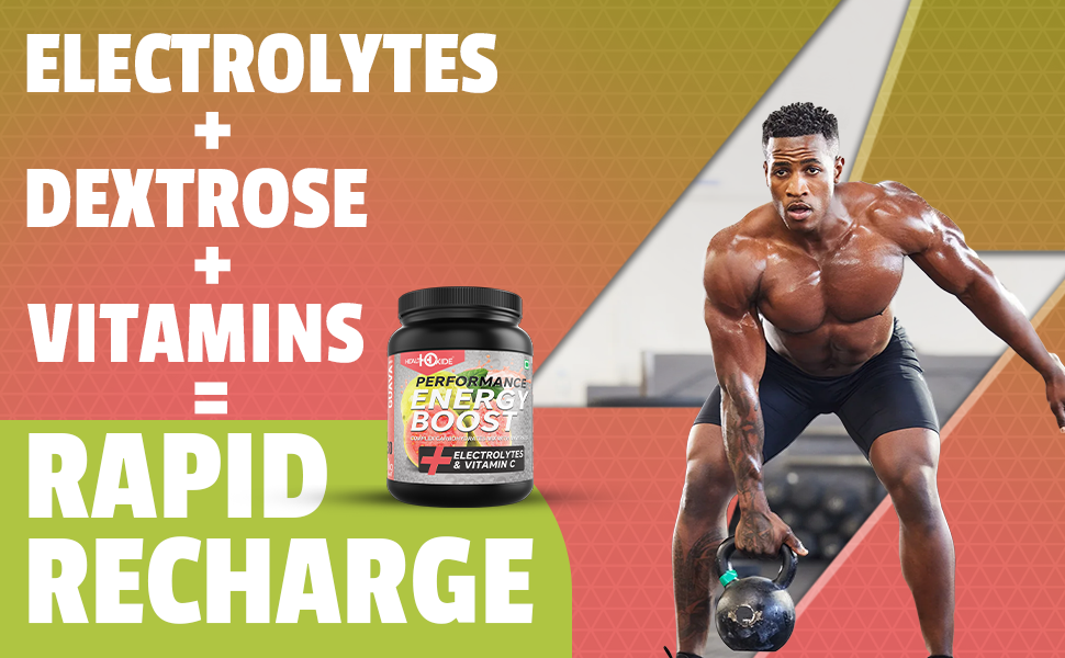 Healthoxide Energy Boost Electrolyte Powder | Guava Flavour | Hydration & Performance Drink Mix with Sodium, Potassium, Vitamin C & Essential Minerals | Instant Energy Drink for Workout, Sports & Recovery | 1kg