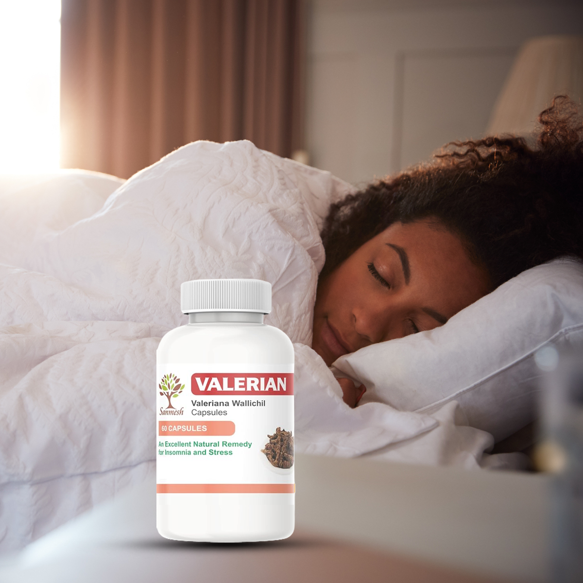 VALERIAN Root Capsules For Sleep, Stress and Anxiety Support | Improved Healthy Deep Sleep | 500mg TAGAR Extract (60 N)