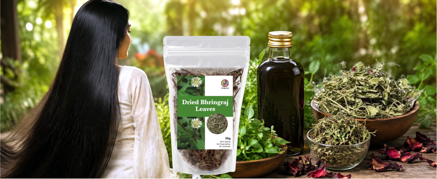 Bhringraj Brahmi Dry Leaves Raw Leaf Bhrangraj Brami Bhangra Bhringraj For Hair Regrowth Scalp Treatment Dry Frizzy Curly Straight Wavy Hair Type (Combo of 2,Pack of 50 Grams)