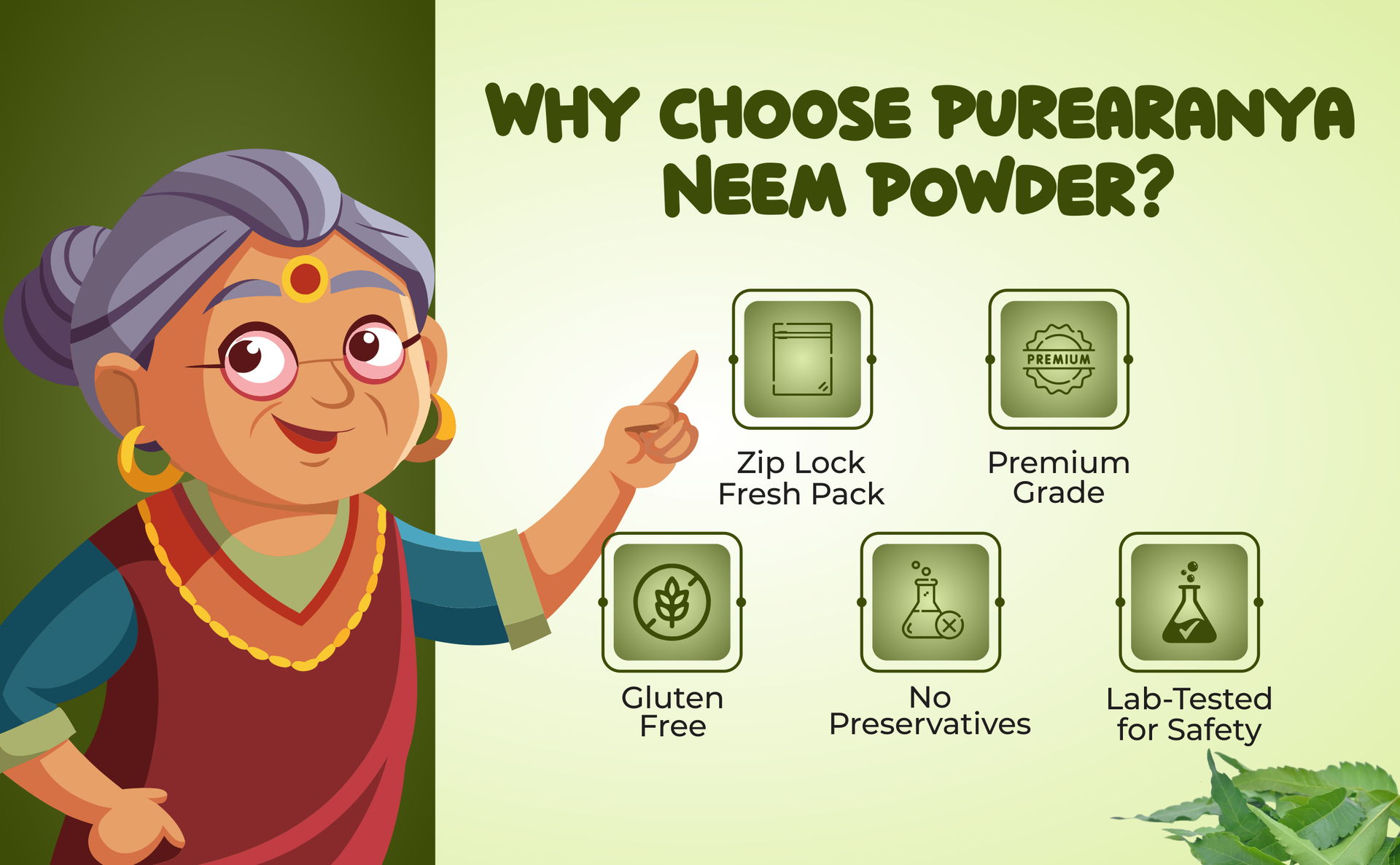 Natural & Organic Neem Leaf Powder 500Gm for Face Packs, Hair Care, Skin Health, Blood Purification, Immunity & Overall Wellness