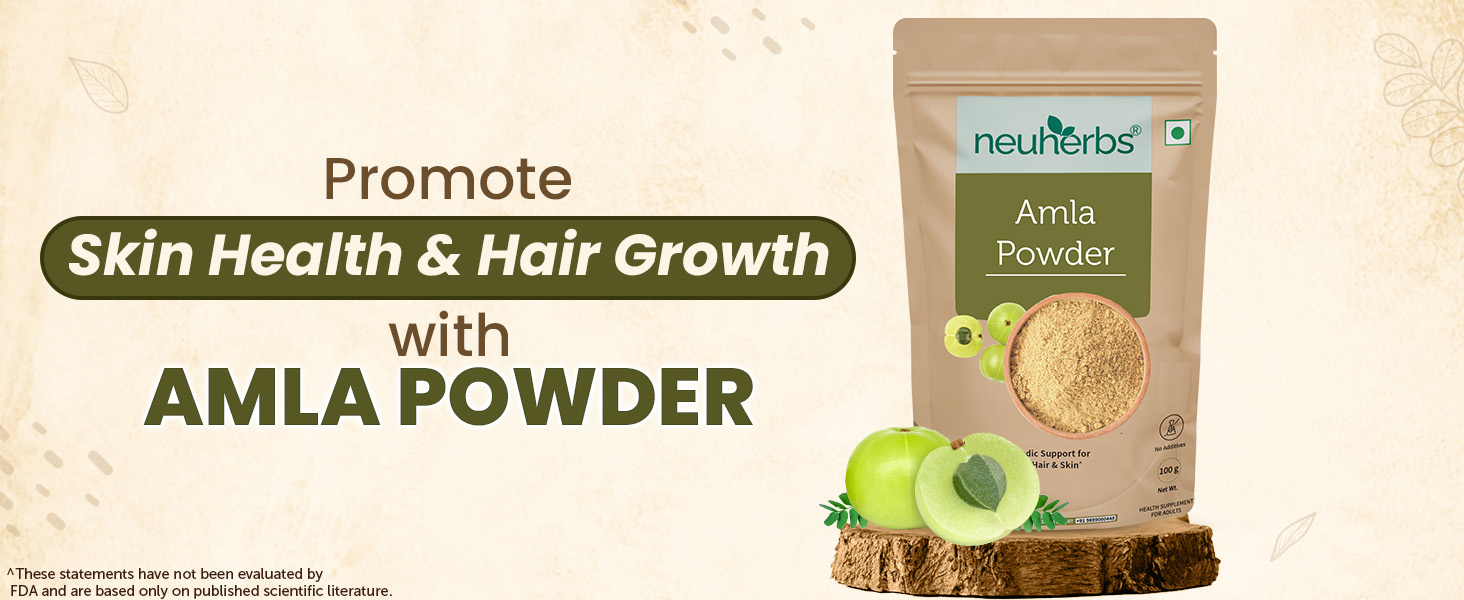 Neuherbs Amla Powder 100g | Indian Gooseberry Powder for Hair Growth, Glowing Skin & Daily Wellness | Rich in Antioxidants | 100% Pure & Natural