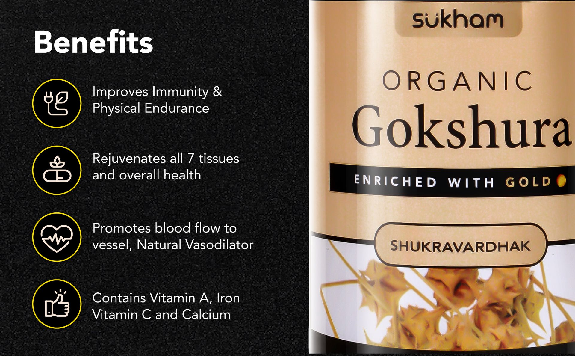 Gokshura/Tribulus Capsules | Processed using TTT-120 | 500 mg - 60 Capsules | Benefits include Better Strength, Stamina & Recovery | Ideal for Gym and Athletes