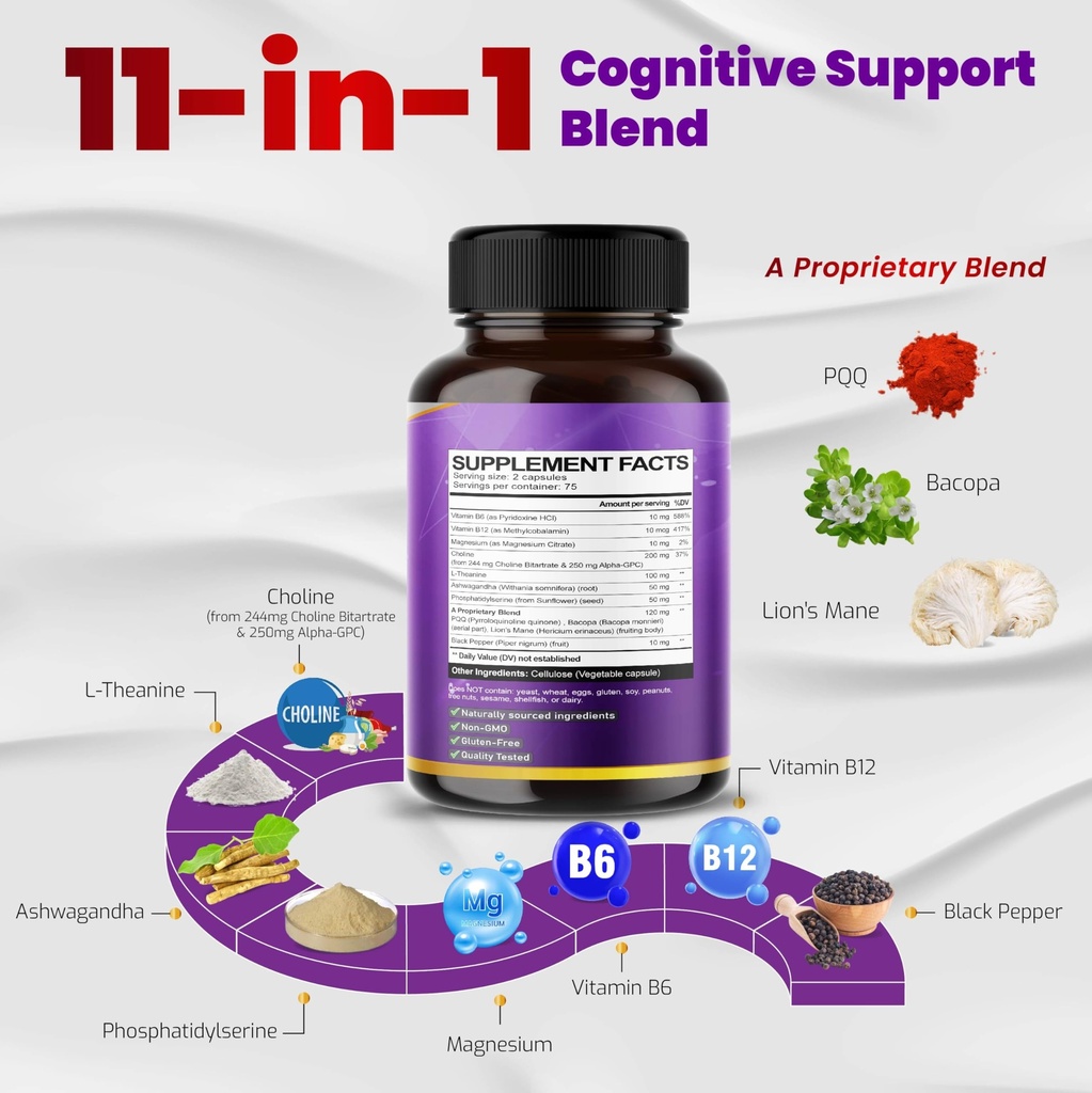 VEGATOT Choline Complex - Boost Focus & Brain Health