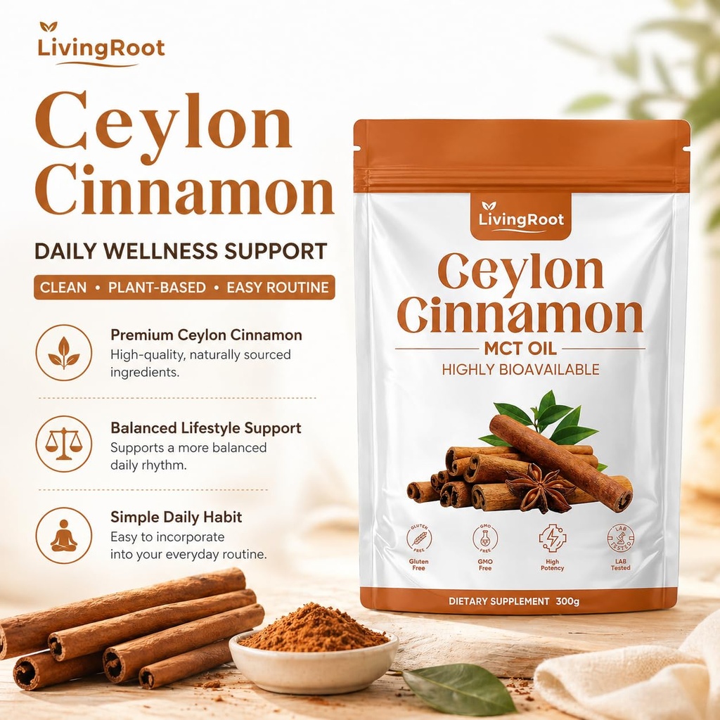 Living Root Ceylon Cinnamon Powder with MCT Oil