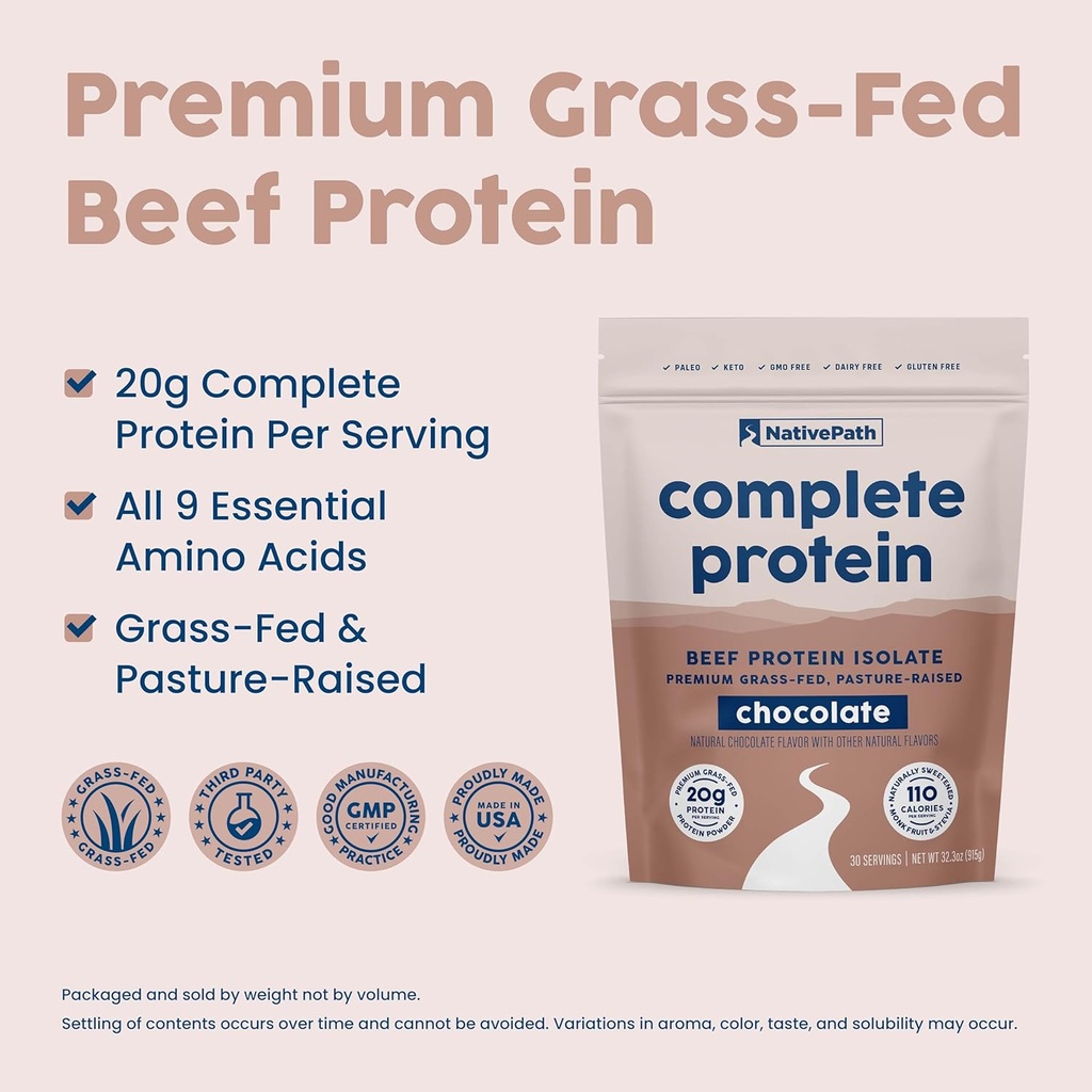 Grass-Fed Beef Protein Powder - Chocolate - NativePath