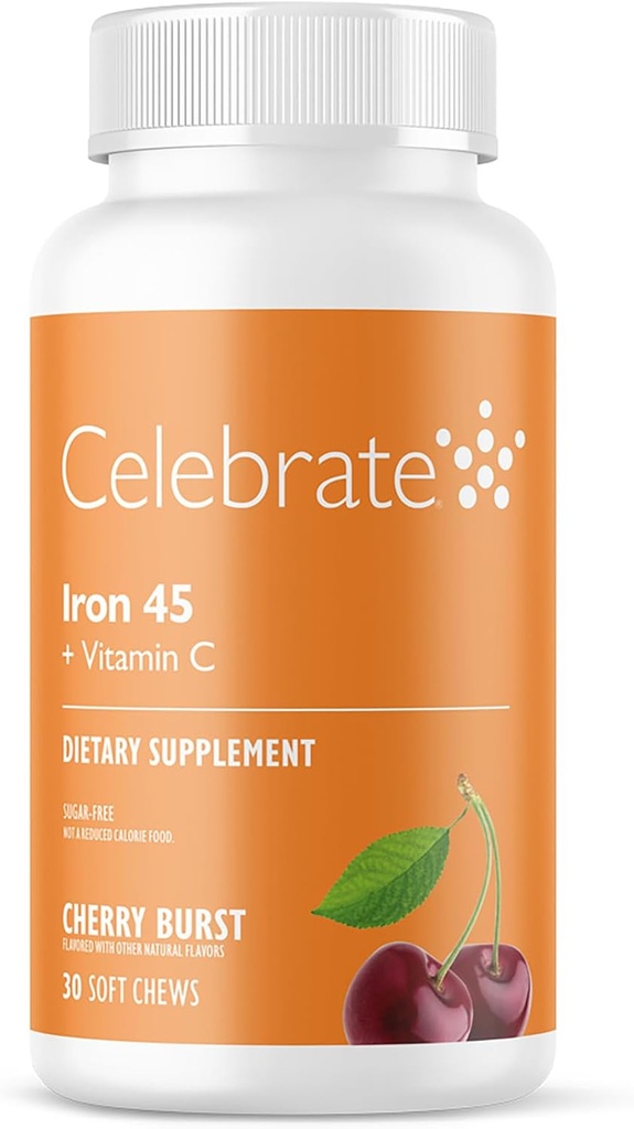 Celebrate Vitamins Iron Supplement with Vitamin C - 45mg Iron, 60mg Vitamin C, Bariatric Vitamins for WLS Patients, Vertical Sleeve & Gastric Bypass Surgery - Grape, 90 Chewable Tablets 2