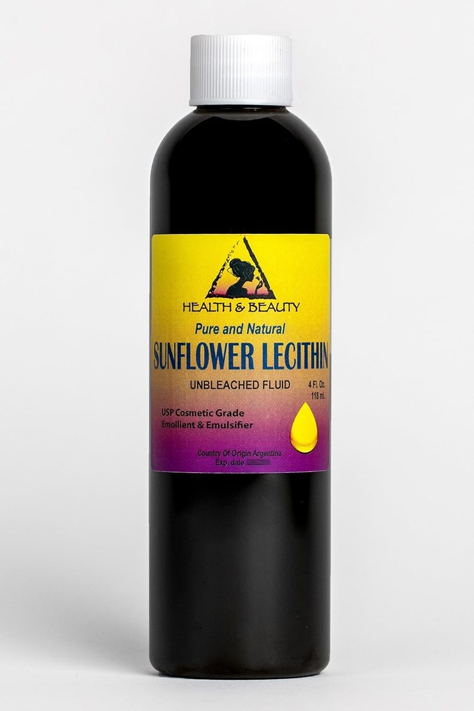 Lecithin Sunflower Unbleached Fluid Liquid Emulsifier Emollient Stabilizer Pure 16 oz 3