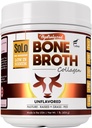 Solo Bone Broth Protein Collagen Powder Low Sodium, 16g Hydrolyzed Collagen Type I & III, for Healthy Skin, Nails, Hair, Joints & Digestion, Grass Fed, 1 lb (Canister - Net Wt. 1 lb. Powder) 2