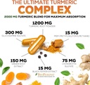 Turmeric Curcumin Supplement 2000mg - 95% Curcuminoids with Glucosamine, Ginger & MSM, BioPerine Black Pepper for Best Absorption, Nature's Vegan Joint Support, Non-GMO, Bottled in USA - 180 Capsules 4
