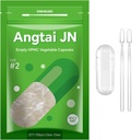 Empty Vegan Capsules Size 2 Plant Based Clear (500 Count) Gluten Free, Non-GMO, Halal Certified Pill Caps Filling Kit with 2 Spoons for Vegetarian DIY Your Own Supplements 2