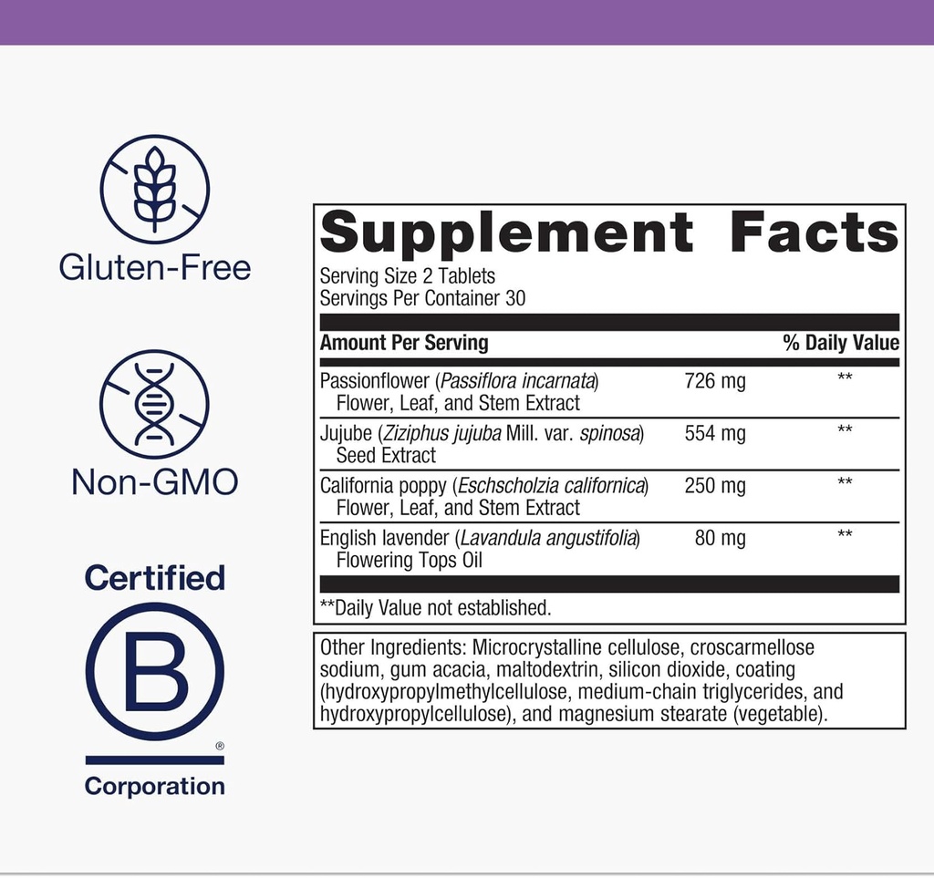 Metagenics Tran-Q Sleep - for Stress Management & Sleep Support - with California Poppy, English Lavender & Passion Flower Herb - Melatonin Free - 60 Tablets 5