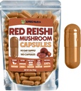 Reishi Mushroom Capsules - 180 Count Red Reishi Mushroom Capsules - 3 Month Supply Real Mushrooms Reishi Supplement Pills for Cognitive and Immune Boost - Mushroom Reishi Hongo Reishi Organico 2