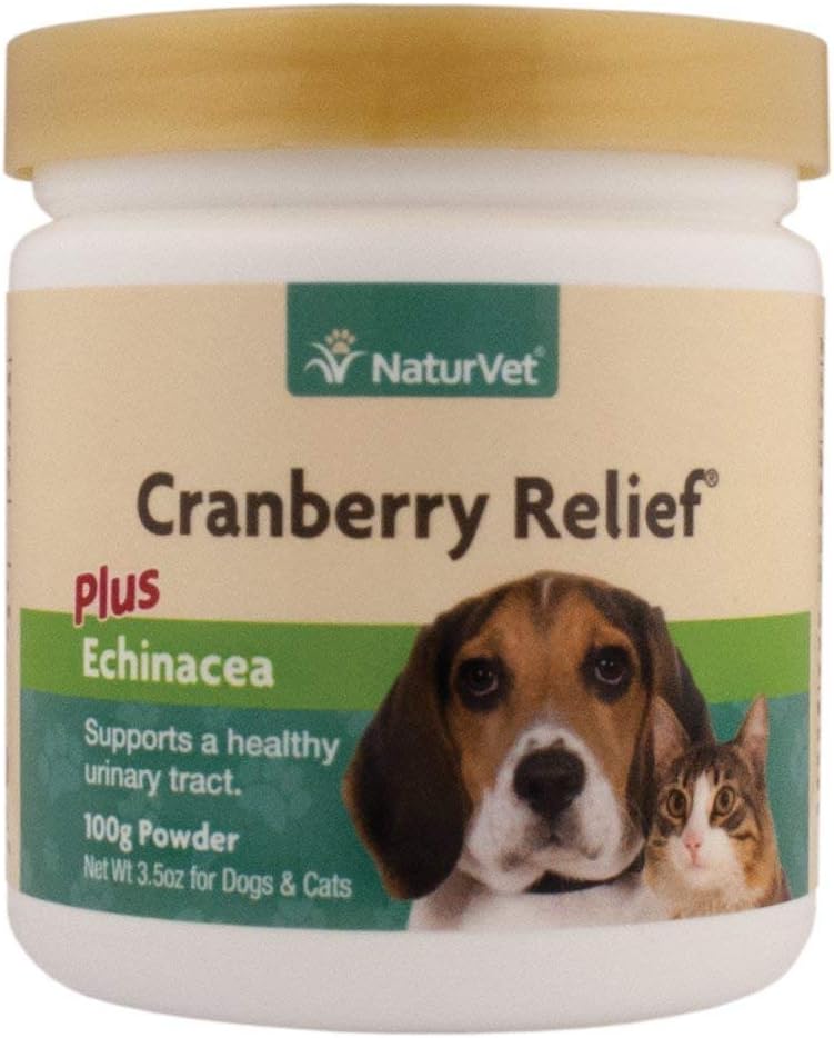 NaturVet Cranberry Relief, 100 Gram Powder, Dog and Cat Health Supplements for Urinary Tract 2