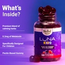 Nested Naturals Luna Kids Sleep Gummies - Non-Habit Forming Kids Melatonin Gummy with Valerian Root, Chamomile, and Lemon Balm - Children's Melatonin Sleep Aid - Mixed Berry, 60 Vegan Gummies 4