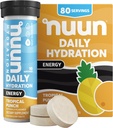Nuun Energy Electrolyte Tablets with Ginseng, Caffeine from Green Tea Extract, Vitamin B12, B6, B5, Magnesium & 4 Other Electrolytes, Gluten Free & Vegan, Ginger Lime Zing, 8 Pack (80 Servings Total) 2