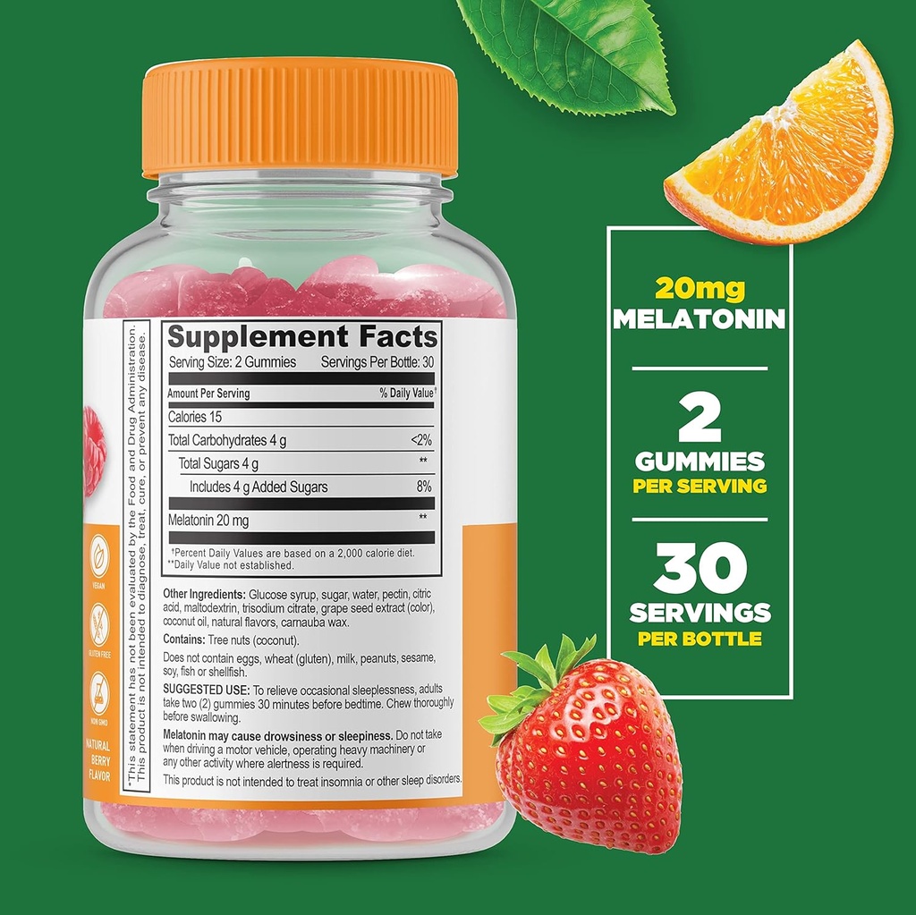 Lifeable Vitamin D 5000 IU + Melatonin 20mg, Gummies Bundle - Great Tasting, Vitamin Supplement, Gluten Free, GMO Free, Chewable Gummy 4