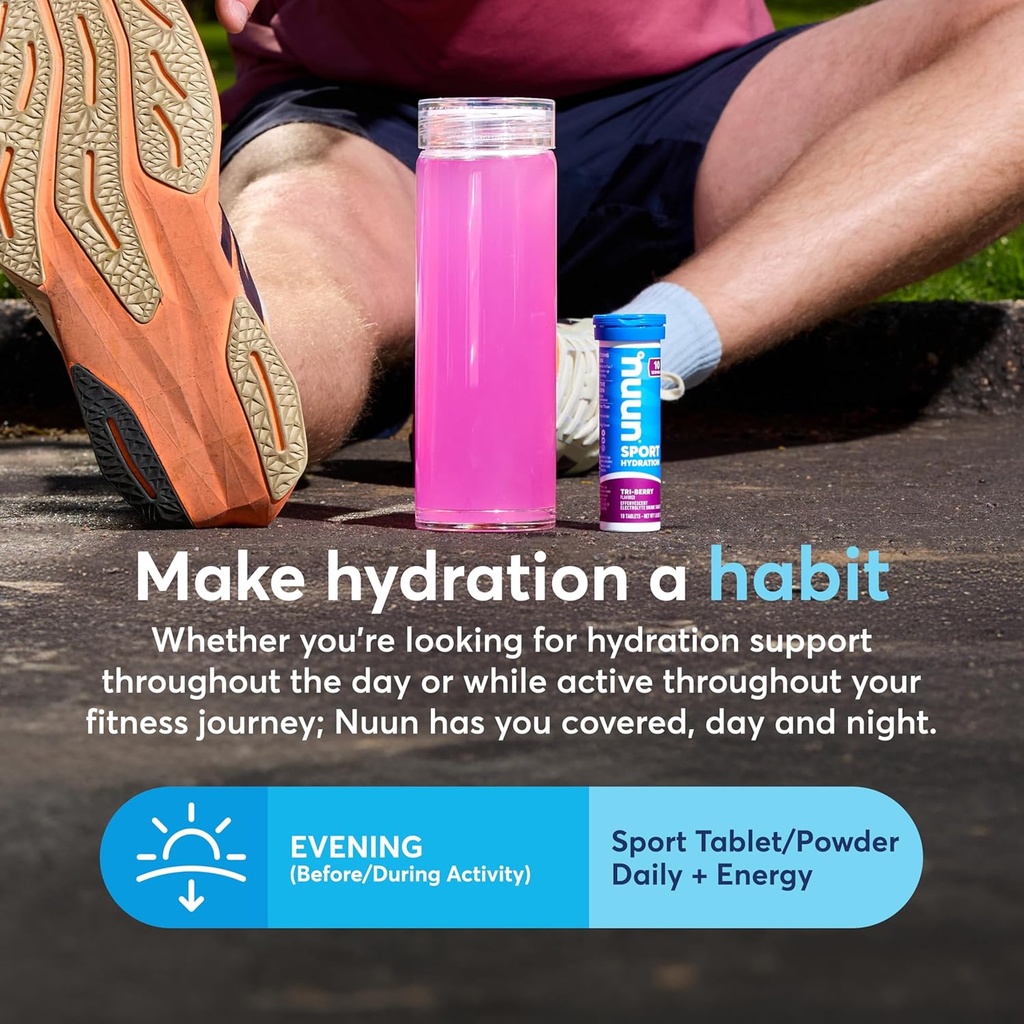 Nuun Energy Electrolyte Tablets with Ginseng, Caffeine from Green Tea Extract, Vitamin B12, B6, B5, Magnesium & 4 Other Electrolytes, Gluten Free & Vegan, Watermelon Burst, 8 Pack (80 Servings Total) 5
