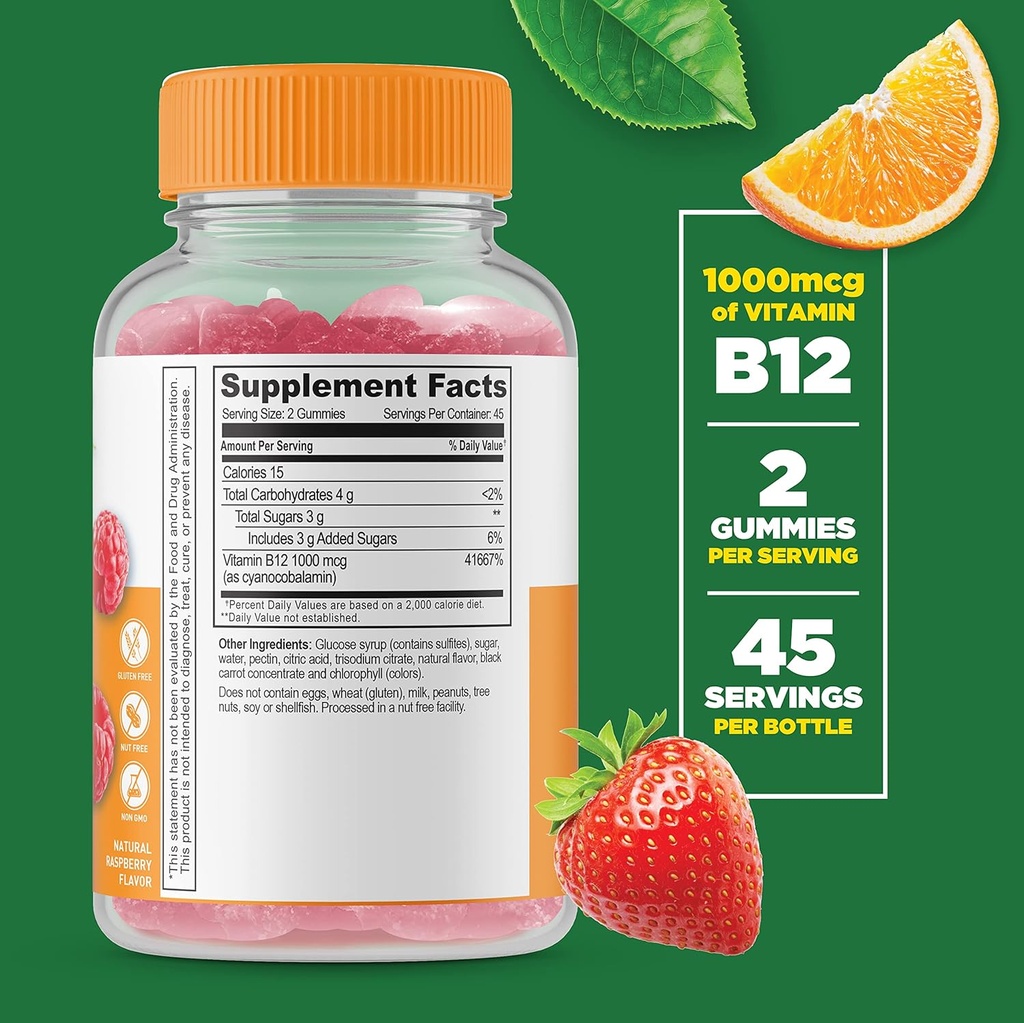 Lifeable Vitamin B12 + Phosphatidylserine (PS), Gummies Bundle - Great Tasting, Vitamin Supplement, Gluten Free, GMO Free, Chewable 3