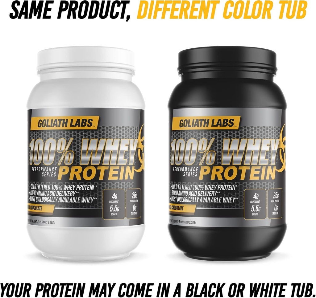 Goliath Labs 100% Whey Protein Powder Isolate/Blend | Fast-Absorbing Workout Supplements | 25g of Pure Protein and 5.5g of BCAAs in Each Serv | Vanilla, 5 lbs, 68 Servings | Package May Vary 3