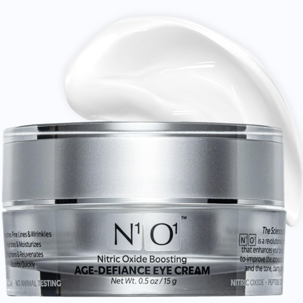 N1O1 Age-Defiance Eye Cream - Day & Night Moisturizer with Nitric Oxide, Hyaluronic Acid, Complex Peptides, Ceramides - Hydrating Eye Cream for Dark Circles, Wrinkles, Fine Lines, Puffiness - 0.5 oz. 2