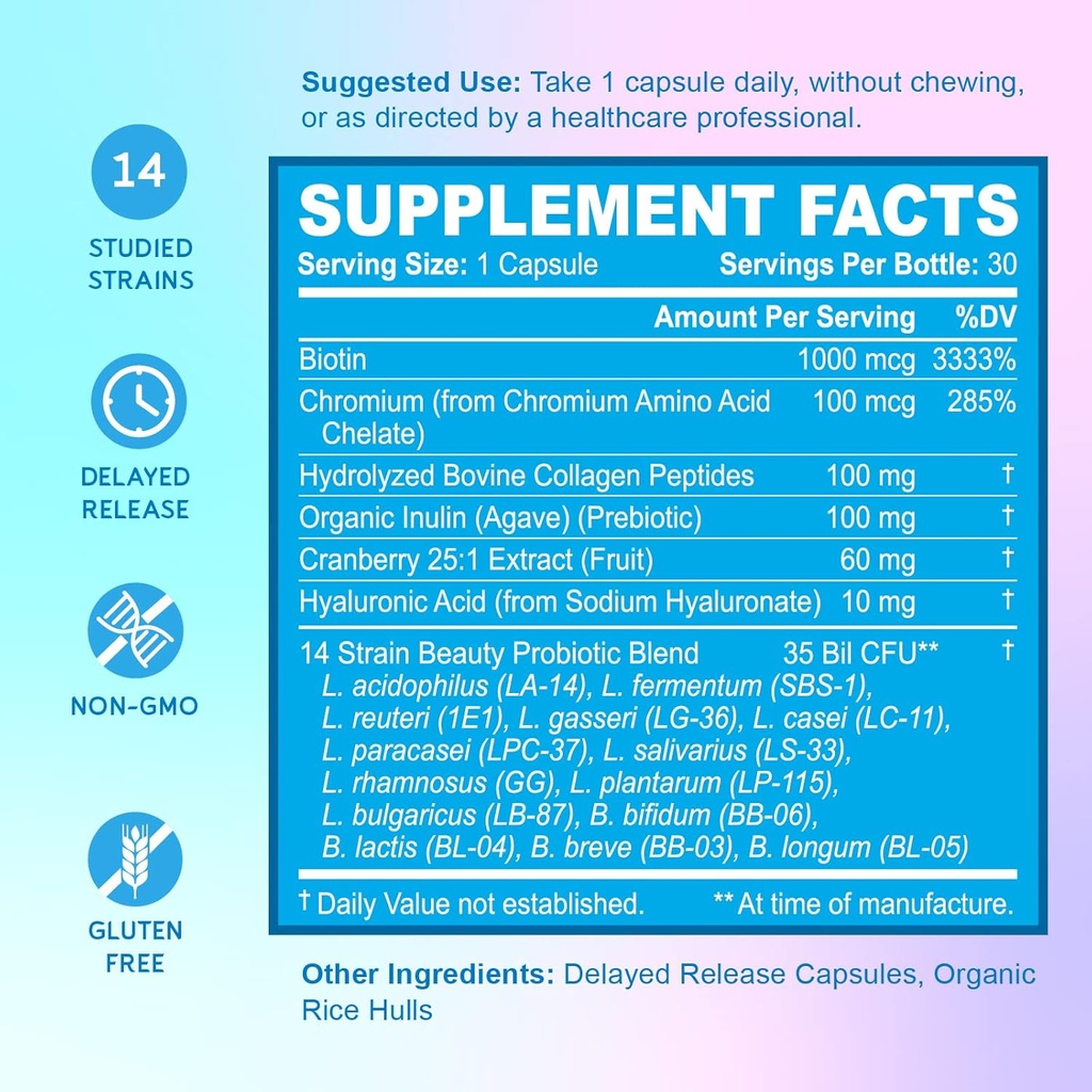 BioEmblem Beauty Probiotics for Women & Probiotics for Women & Men 3