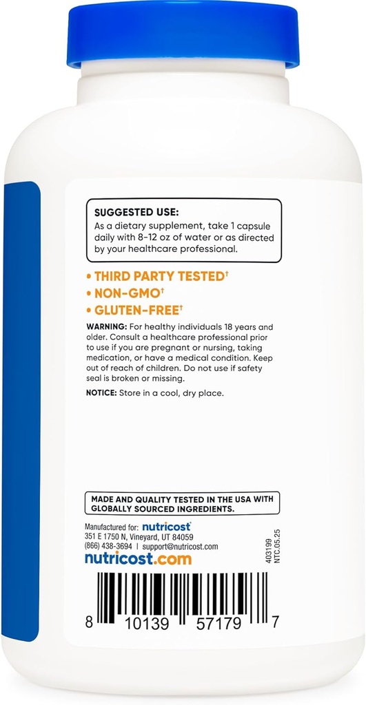 Nutricost L-Arginine L-Ornithine 750mg; 180 Capsules (2 Bottles) 5