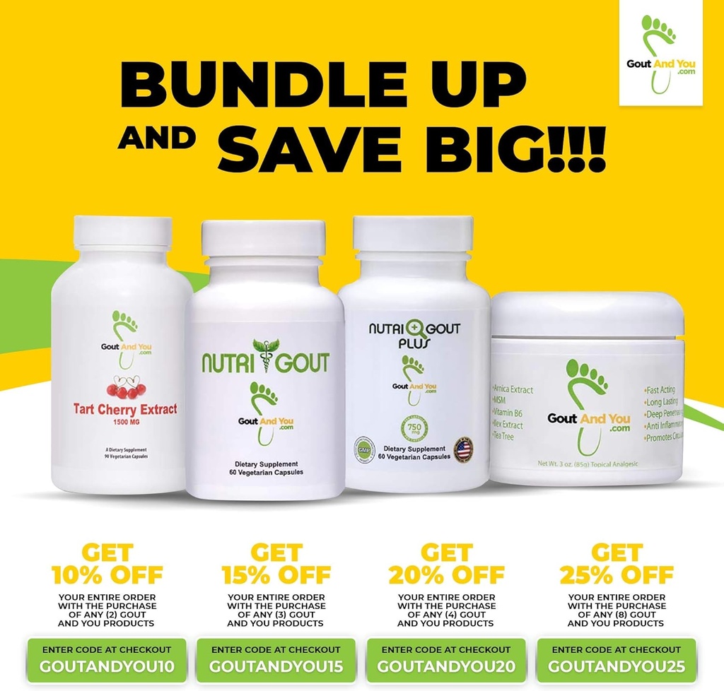 Gout and You Relief Cream for Joint Discomfort, Flare-Ups, Tendon - Fast Acting Muscle Ache Relieving Rub with Arnica/Ilex Leaf Extract, Aloe Vera and Tea Tree Oil 6