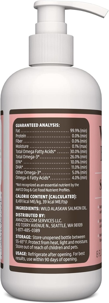 Brand - Wonder Bound Wild Alaskan Salmon Oil - Skin and Coat Support, Omega 3 Supplement for Dog and Cat , 8 fl oz 5