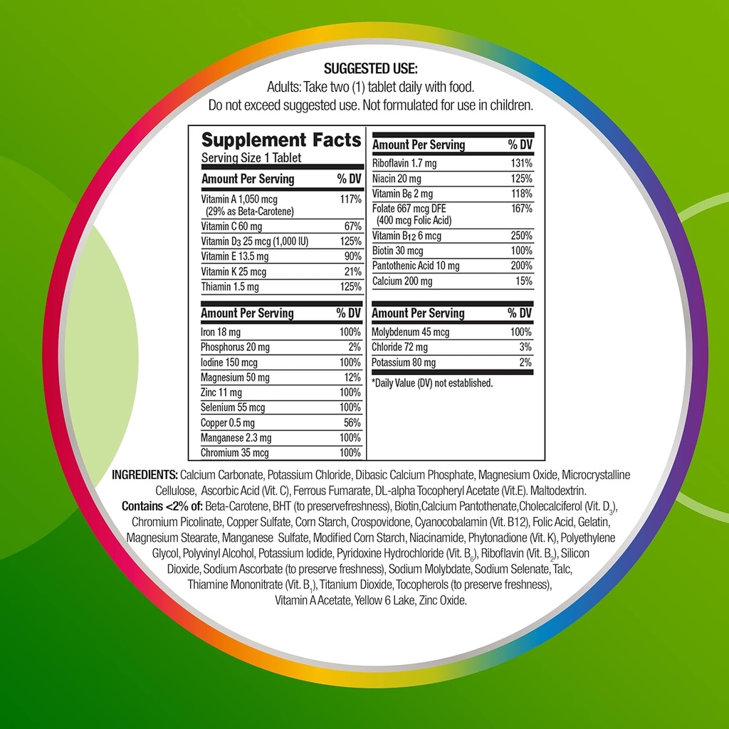 Centrum Adult Multivitamin/Multimineral Supplement with Antioxidants, Zinc, Vitamin D3 and B Vitamins, Gluten Free, Non-GMO Ingredients - 200 Count 6